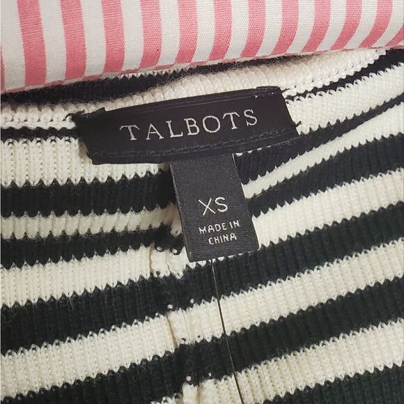 NWT Talbots XS Women's Black White Striped Blazer Suit Jacket - Picture 7 of 14